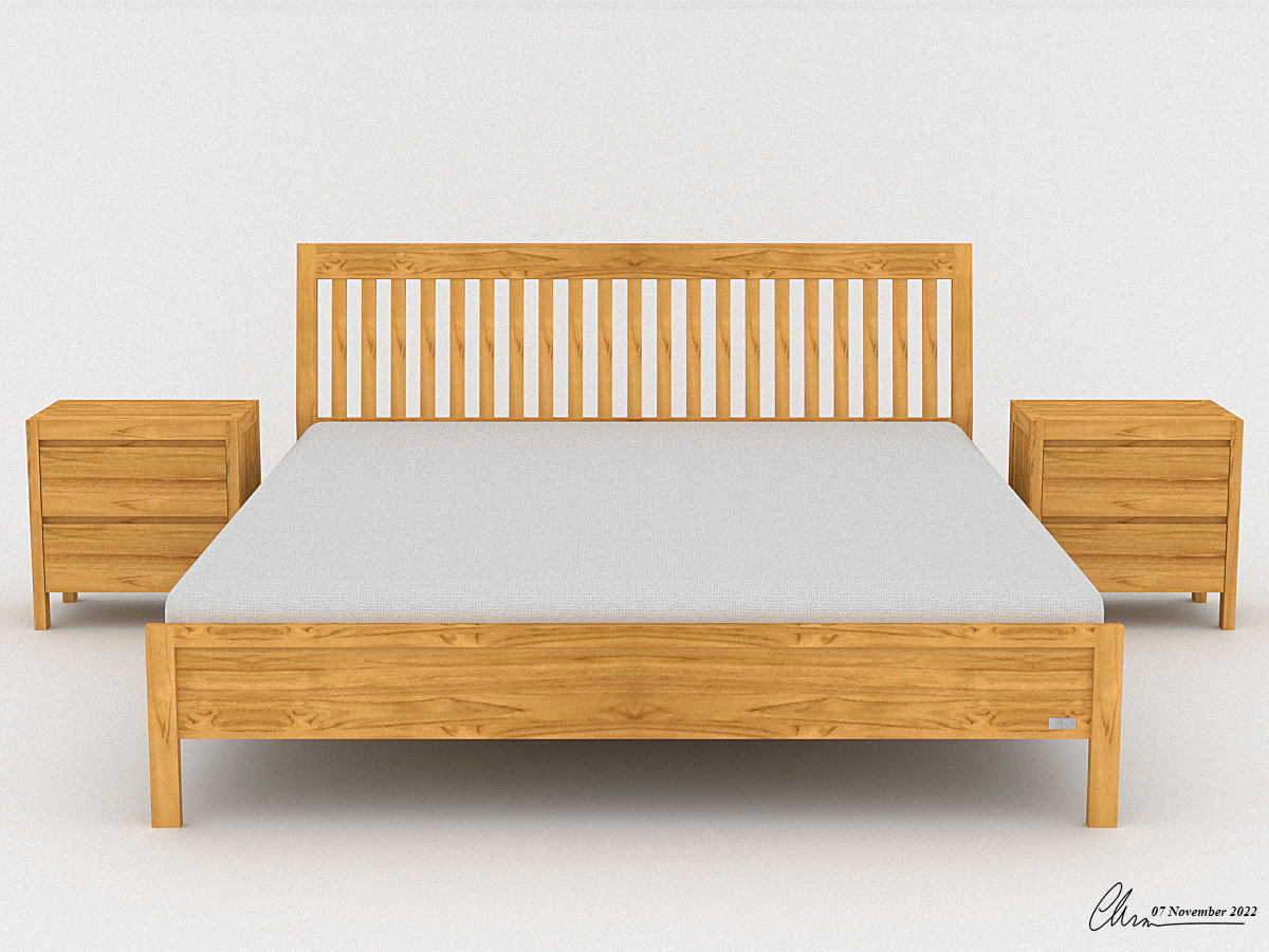 雙人床台(直背加大)6*7｜臥室家居 / 床架｜歐克斯柚木家具